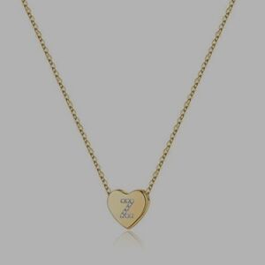 INITIAL NECLACE DAINITY CUBIC ZIRCONIA GOLDEN LETTER Z HEART NECLACE